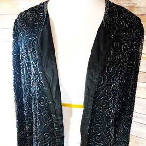 Vintage Robert Anthony Black Silk Beaded Jacket